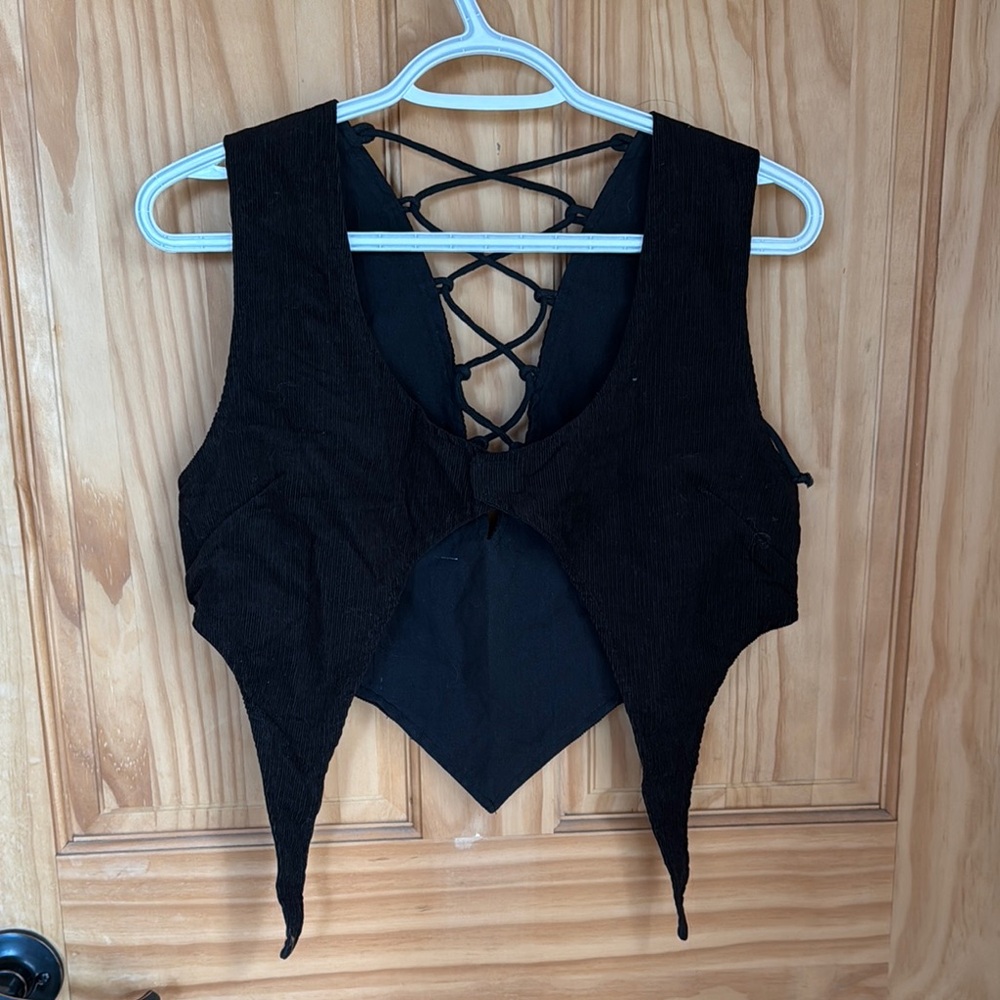 Black corduroy festival vest